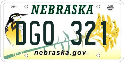 NE license plate DGO321