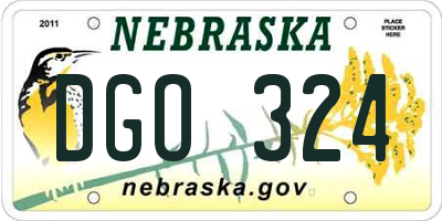 NE license plate DGO324