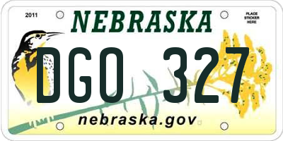 NE license plate DGO327