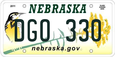 NE license plate DGO330