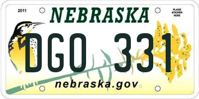 NE license plate DGO331