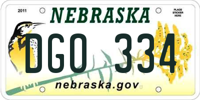 NE license plate DGO334