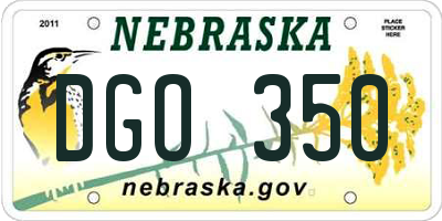 NE license plate DGO350