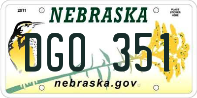 NE license plate DGO351