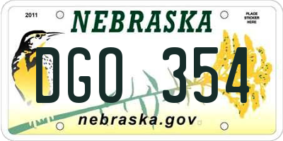 NE license plate DGO354