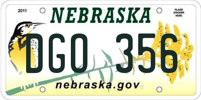 NE license plate DGO356