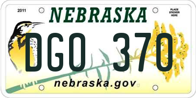 NE license plate DGO370