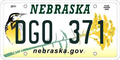 NE license plate DGO371