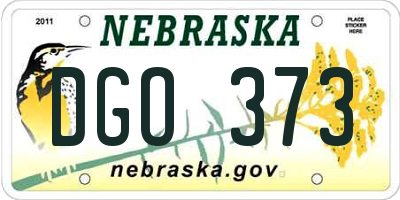 NE license plate DGO373