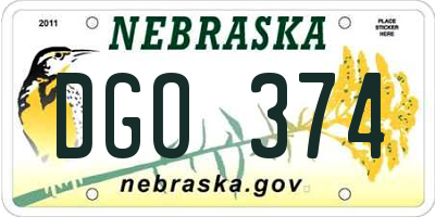 NE license plate DGO374