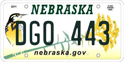 NE license plate DGO443