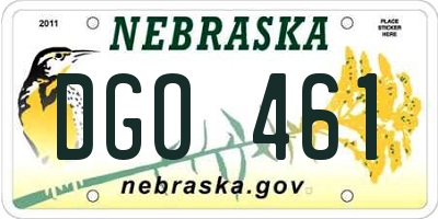 NE license plate DGO461