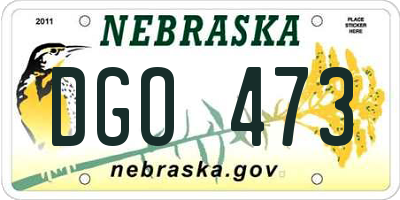 NE license plate DGO473