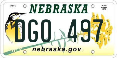 NE license plate DGO497