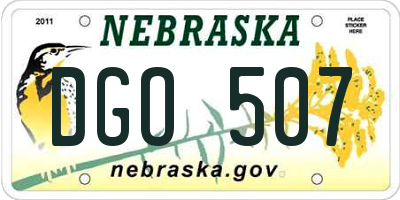 NE license plate DGO507