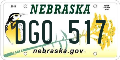 NE license plate DGO517