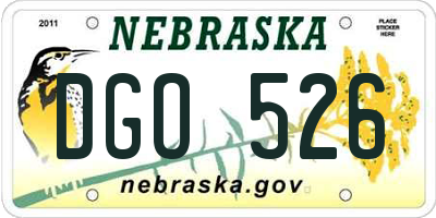NE license plate DGO526