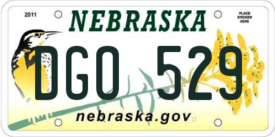 NE license plate DGO529