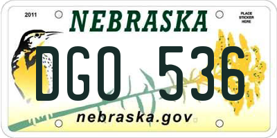 NE license plate DGO536