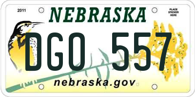 NE license plate DGO557