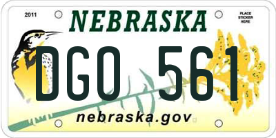 NE license plate DGO561