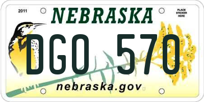 NE license plate DGO570