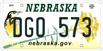 NE license plate DGO573