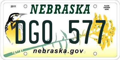 NE license plate DGO577