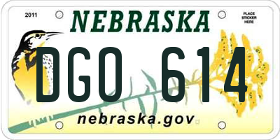 NE license plate DGO614