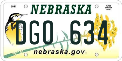 NE license plate DGO634