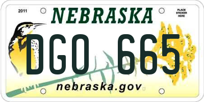 NE license plate DGO665
