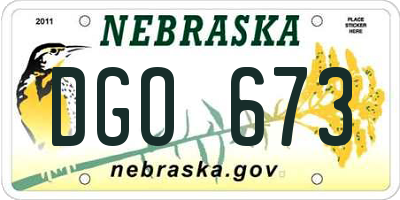 NE license plate DGO673