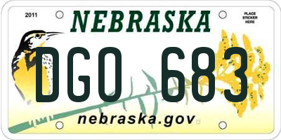 NE license plate DGO683