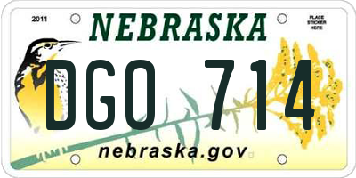 NE license plate DGO714