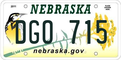 NE license plate DGO715