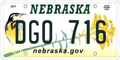 NE license plate DGO716