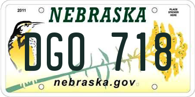 NE license plate DGO718