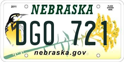 NE license plate DGO721