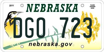 NE license plate DGO723