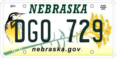 NE license plate DGO729