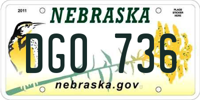 NE license plate DGO736