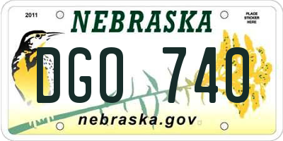NE license plate DGO740