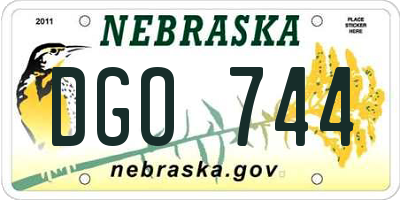 NE license plate DGO744