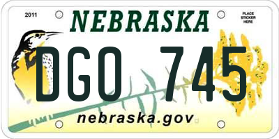 NE license plate DGO745