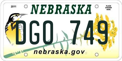 NE license plate DGO749