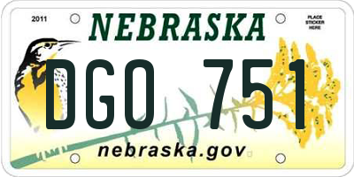 NE license plate DGO751