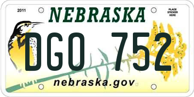 NE license plate DGO752