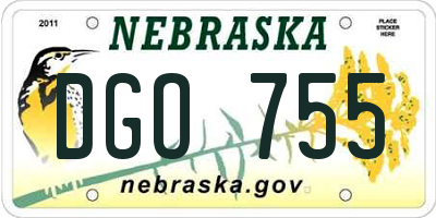 NE license plate DGO755