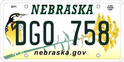 NE license plate DGO758