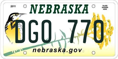 NE license plate DGO770
